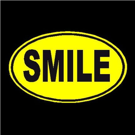 Smile Oval Decal Yellow