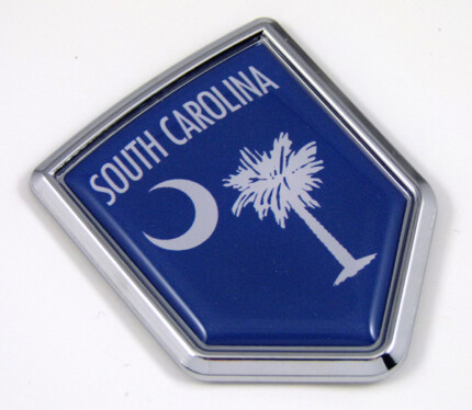 south corolina US state flag domed chrome emblem car badge decal