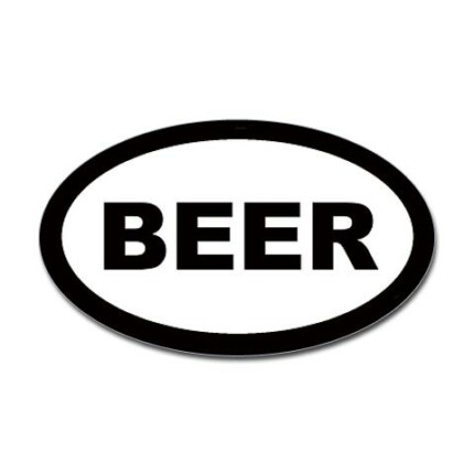 BEER Oval Sticker