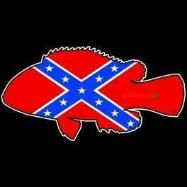 confederate flag redneck trout decal