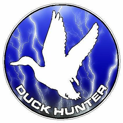 Duck Hunting Circle Decal 88 - Lightning Blue