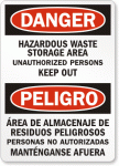Hazardous Waste Bilingual Sign