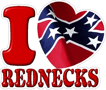 i love rednecks rebel sticker