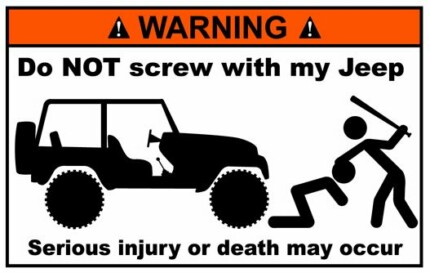Jeep Funny Warning Sticker 3