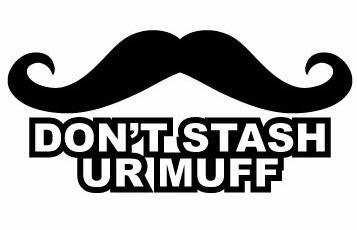 Mustache Muff Diecut Sticker