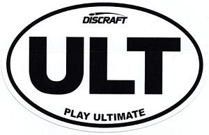 Play Ultimate Disc Gold Black and White Oval Decal