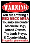 redneck area warning sticker