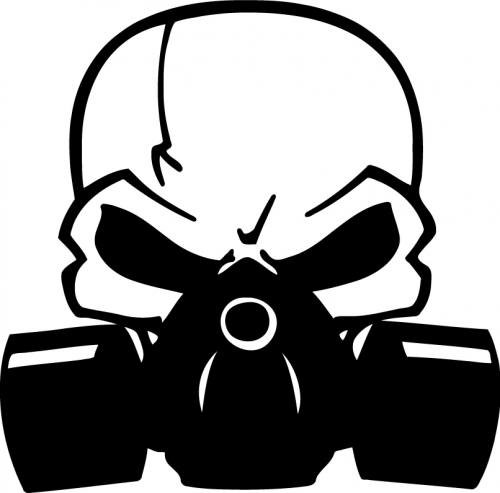 Skull with Gasmask Decal
