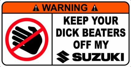 Suzuki Funny Warning Sticker 2