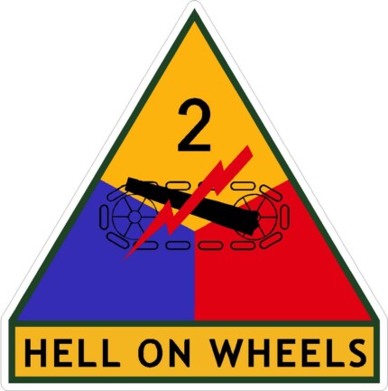2nd US Armored Division Hell On Wheels Patch Design Sticker