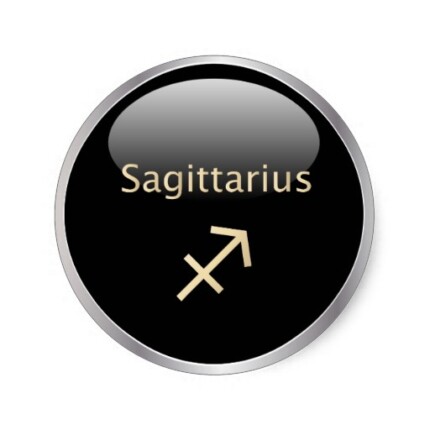 6 Small Round Zodiac Stickers Sagittarius