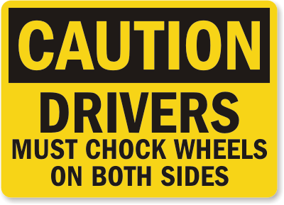Chock Wheel Signs and Labels 20