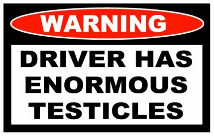 Enormous Testicles Funny Warning Sticker