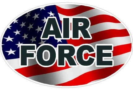 FLAG OVAL AIR FORCE DECAL
