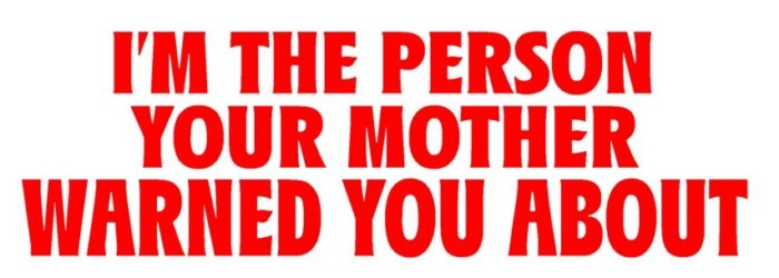 Im The Person Your Mother Warned You About Vinyl Car Decal