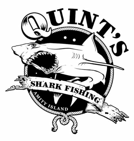 Jaws_Quints_Shark_Fishing_B&W Sticker 3