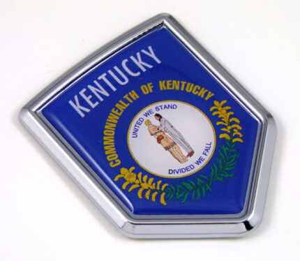 kentucky US state flag domed chrome emblem car badge decal