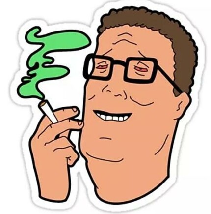 king of the hill tokin funny weed sticker