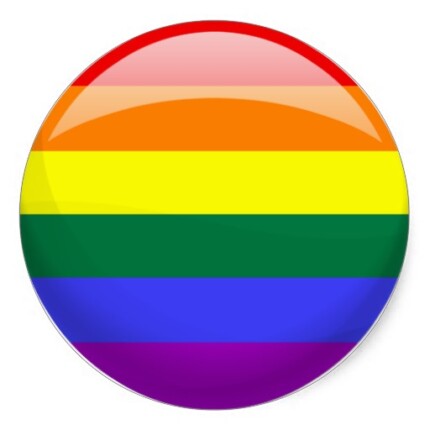 lgbt pride flag button like sticker