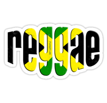 reggae sticker with flag