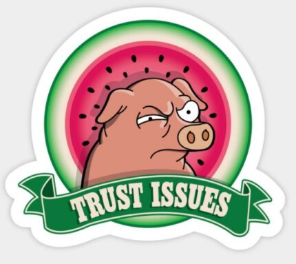 Simpson PIG Trust Issues Sticker