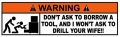 Tool Box Funny Warning Sticker 2