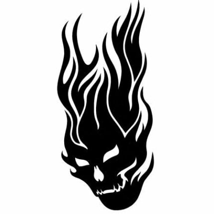 Flaming Skull 5 Vinyl Sticker
