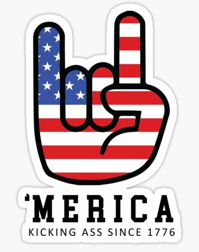 AMERIKA KICKING ASS SINCE 1776 FUNNY BEER STICKER