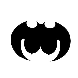 Bat Signal with BOOBS Vinyl Decal Sticker
