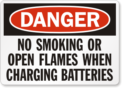Battery Charging Danger Signs and Labels 08