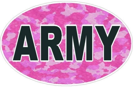 CAMO PINK OVAL ARMY DECAL