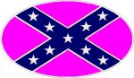 confederate flag oval decal PINK