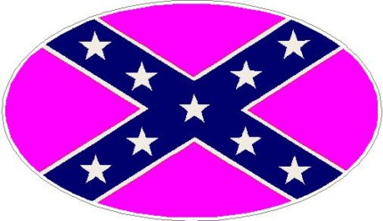 confederate flag oval decal PINK
