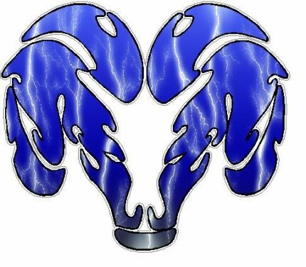 Dodge Ram Tribal Logo - FILLS Lightning BLUE