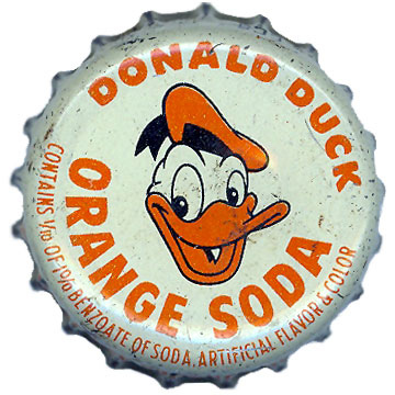 Donald Duck Orange Soda Bottle Cap Decal