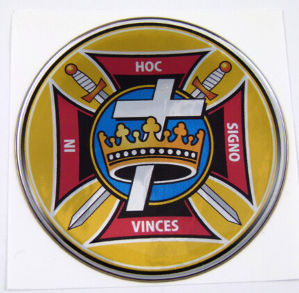 Knights Templar Dome 3D Chrome Background Adhesive Car Badge