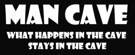 Man Cave Want Happens in the Cave Die Cut Vinyl Decal Sticker