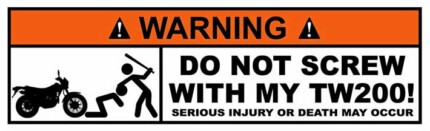 Motorcycle Funny Warning Sticker 3