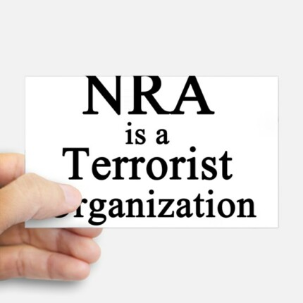 NRA IS A TERRORIST ORGANIZATION sticker_rectangle
