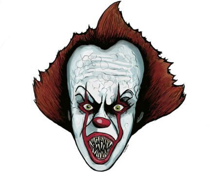 PENNYWISE HEAD SHOT COLOR HORROR STICKER