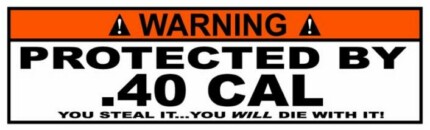 Protected By Funny Warning Sticker 04