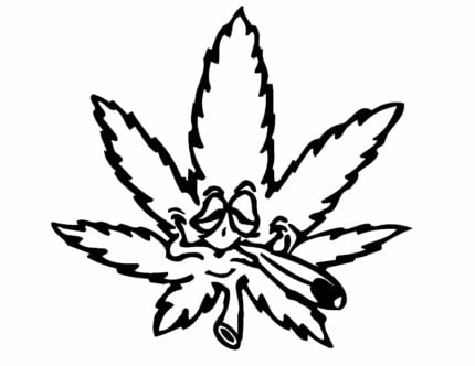 Stoned Weed Leaf Sticker