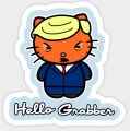 TRUMP Hello Grabber Kitty Sticker