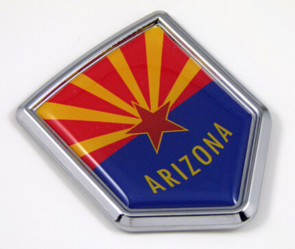 arizona US state flag domed chrome emblem car badge decal