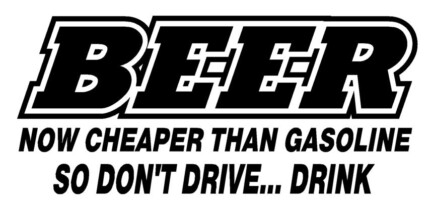 Beer Cheaper Than Gas Adhesive Vinyl Decal
