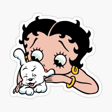 Betty Boop and Pudgy Dog Sticker