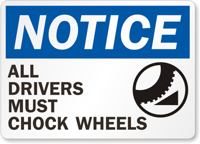 Chock Wheel Signs and Labels 22