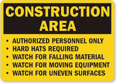 Construction Safety Signs and Labels 16