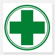 green_cross_round_weed sticker