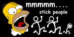homer eats stick family sticker